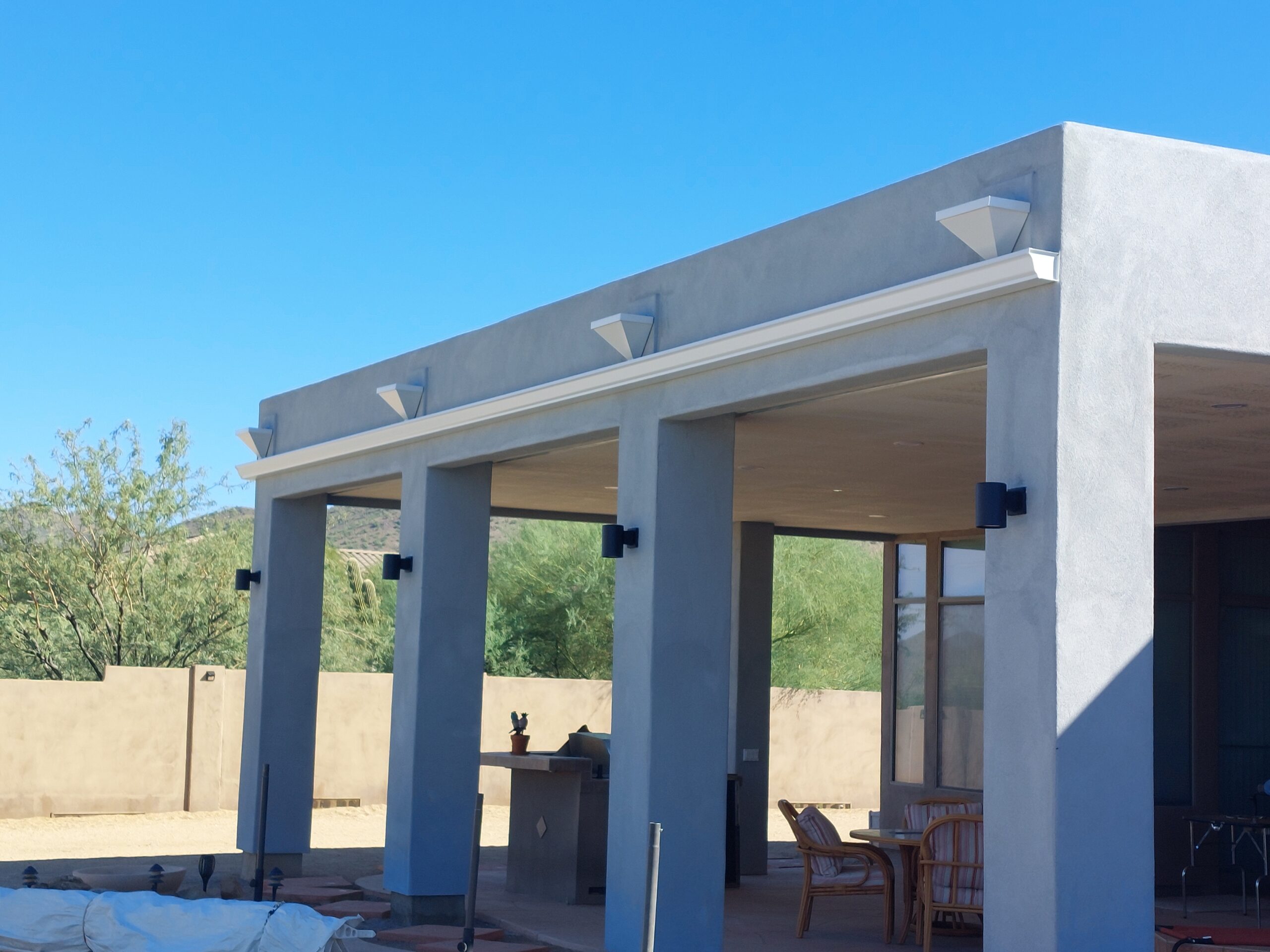 rain gutters installed on Arizona home